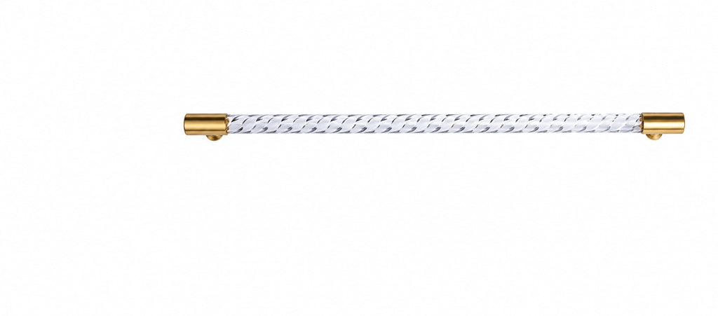 Twisted Clear Acrylic & Brass Cabinet Handles | Brass Essence