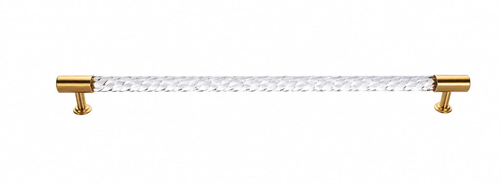 Twisted Clear Acrylic & Brass Cabinet Handles | Brass Essence