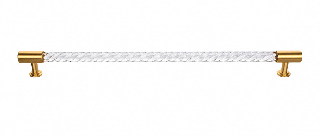 Twisted Clear Acrylic & Brass Cabinet Handles | Brass Essence