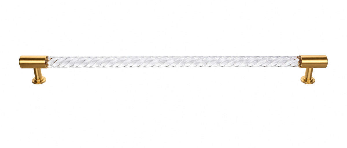 Twisted Clear Acrylic & Brass Cabinet Handles | Brass Essence