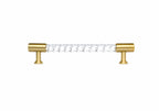 Twisted Clear Acrylic & Brass Cabinet Handles | Brass Essence
