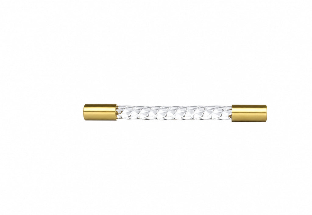 Twisted Clear Acrylic & Brass Cabinet Handles | Brass Essence