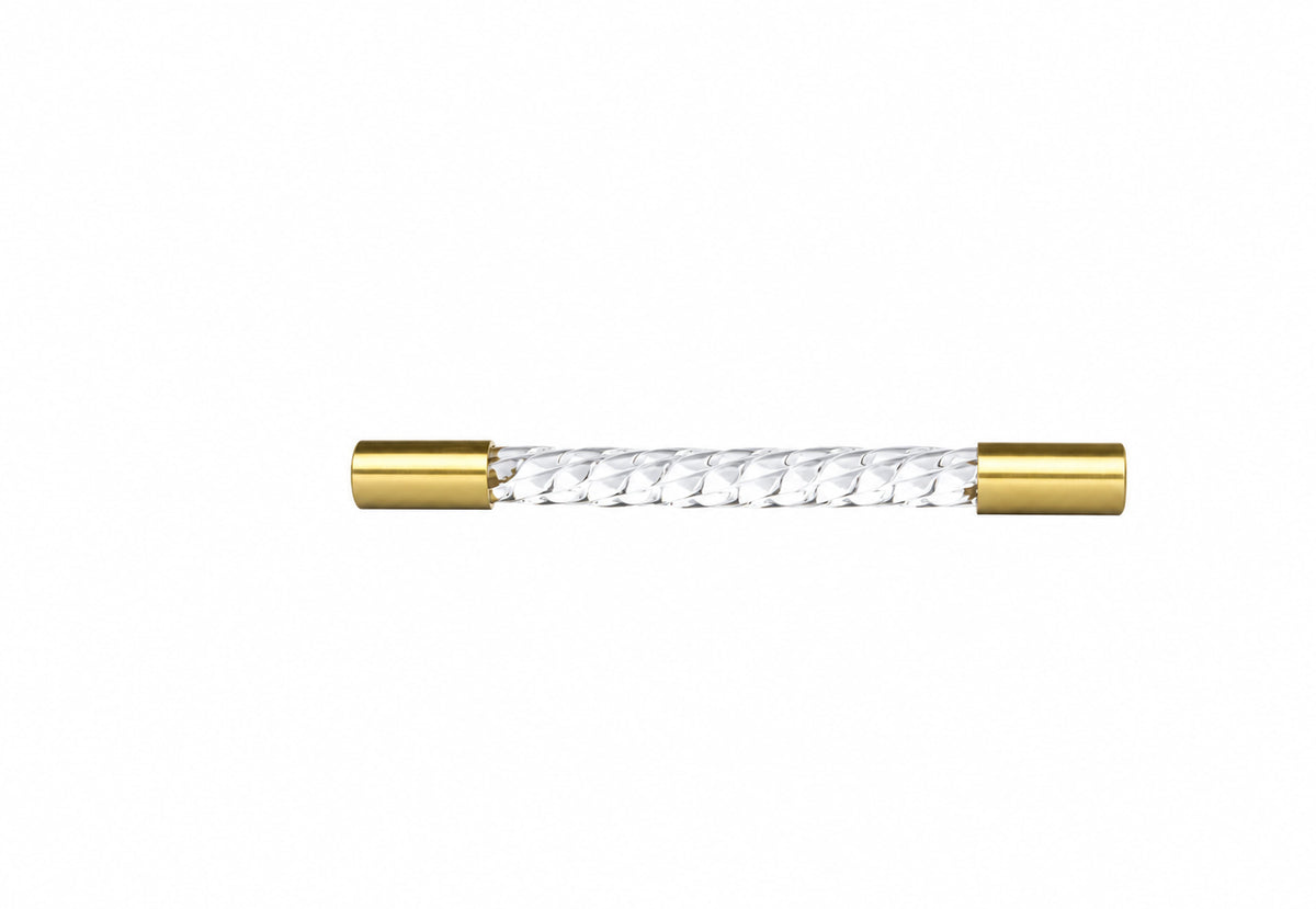 Twisted Clear Acrylic & Brass Cabinet Handles | Brass Essence