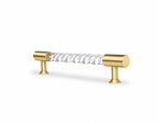 Twisted Clear Acrylic & Brass Cabinet Handles | Brass Essence