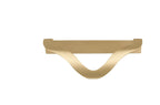 Gold-tone wave profile handle fitted to a black wooden drawer