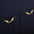 Front view of Brass Essence gold-tone wave kitchen drawer profile handle