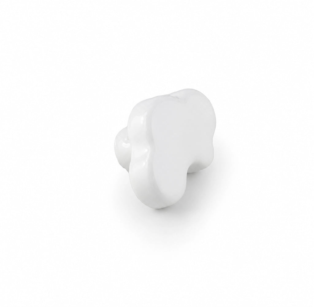 Cloud Ceramic Kids Cabinet Knob – White & Blue | Brass Essence