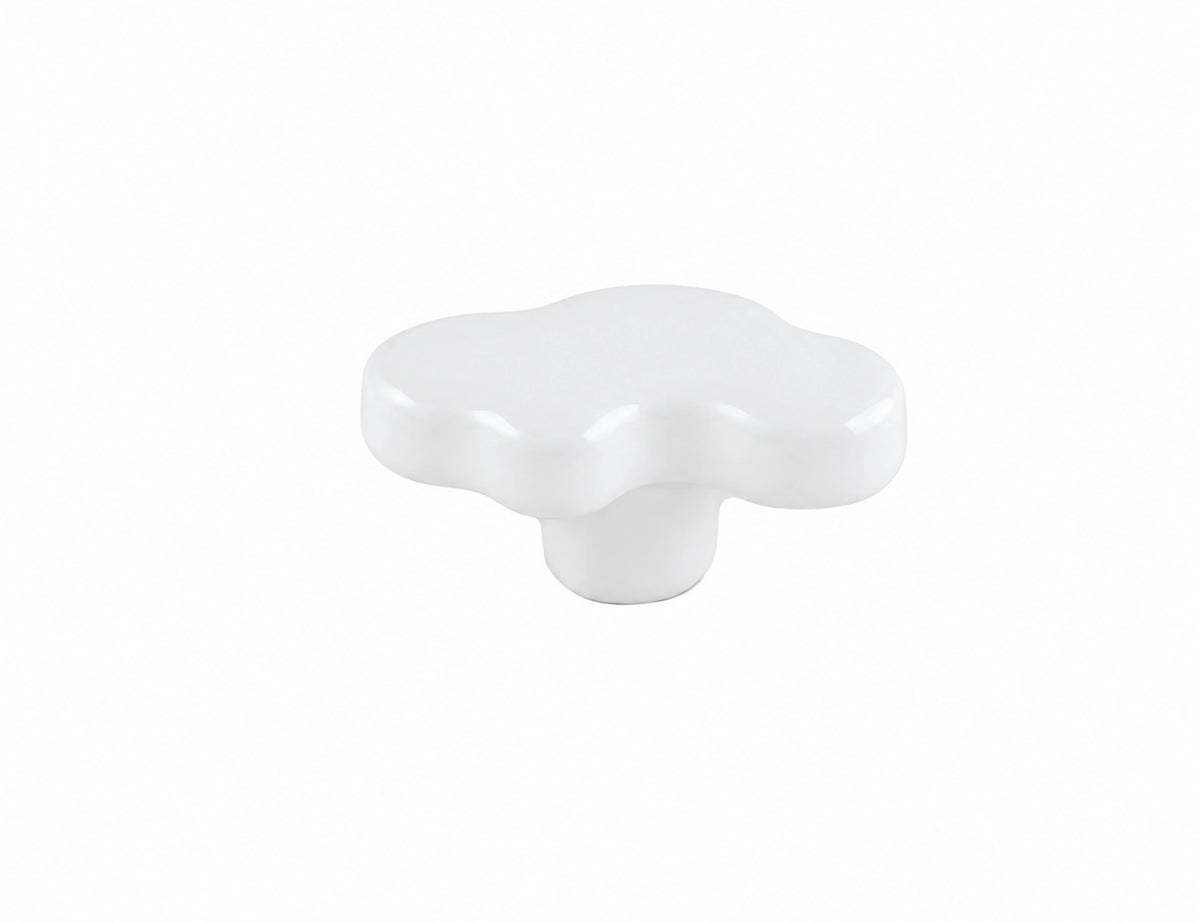 Cloud Ceramic Kids Cabinet Knob – White & Blue | Brass Essence