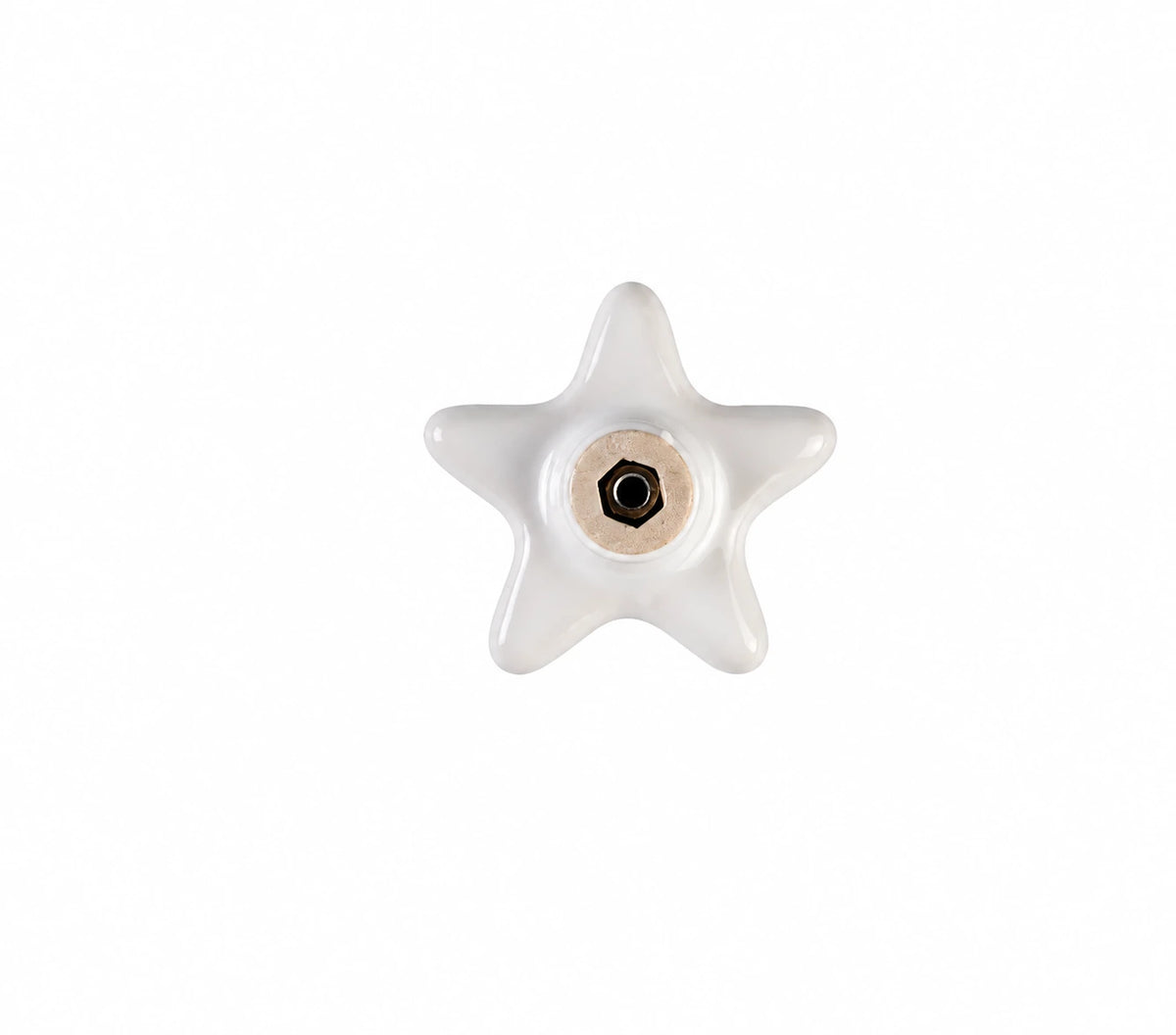 Star Ceramic Kids Cabinet Knob – White & Blue | Brass Essence