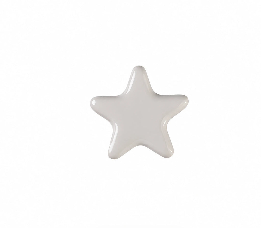 Star Ceramic Kids Cabinet Knob – White & Blue | Brass Essence