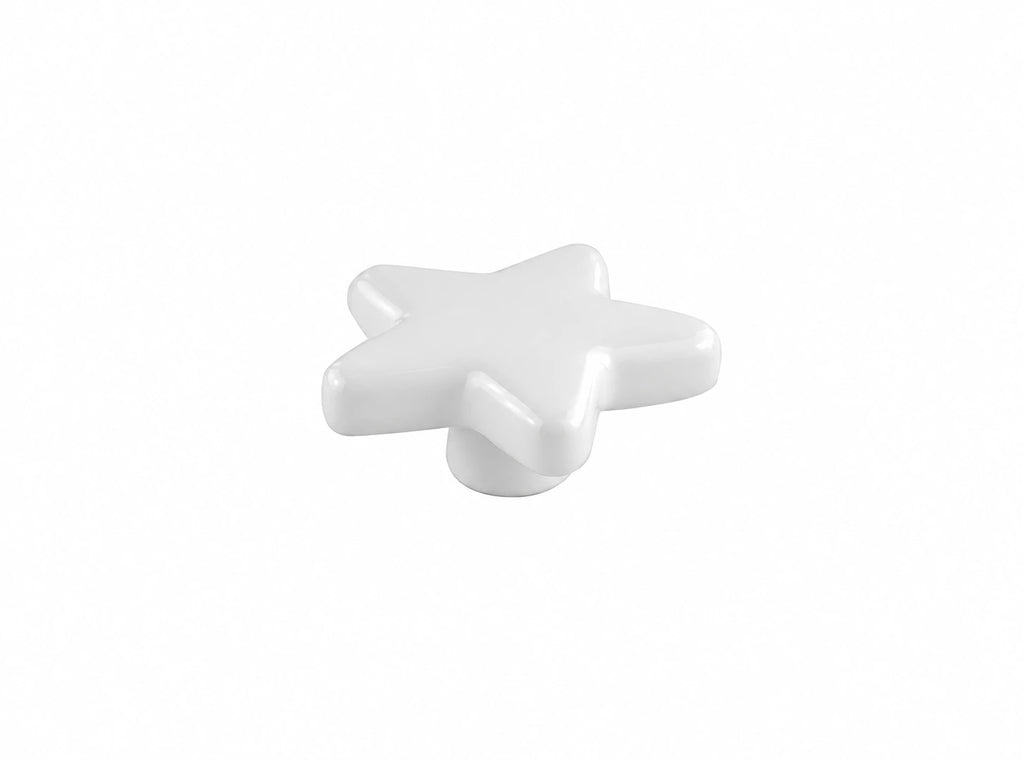 Star Ceramic Kids Cabinet Knob – White & Blue | Brass Essence