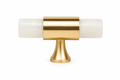 White Natural Crystal & Brass Handle Collection | Luxury India