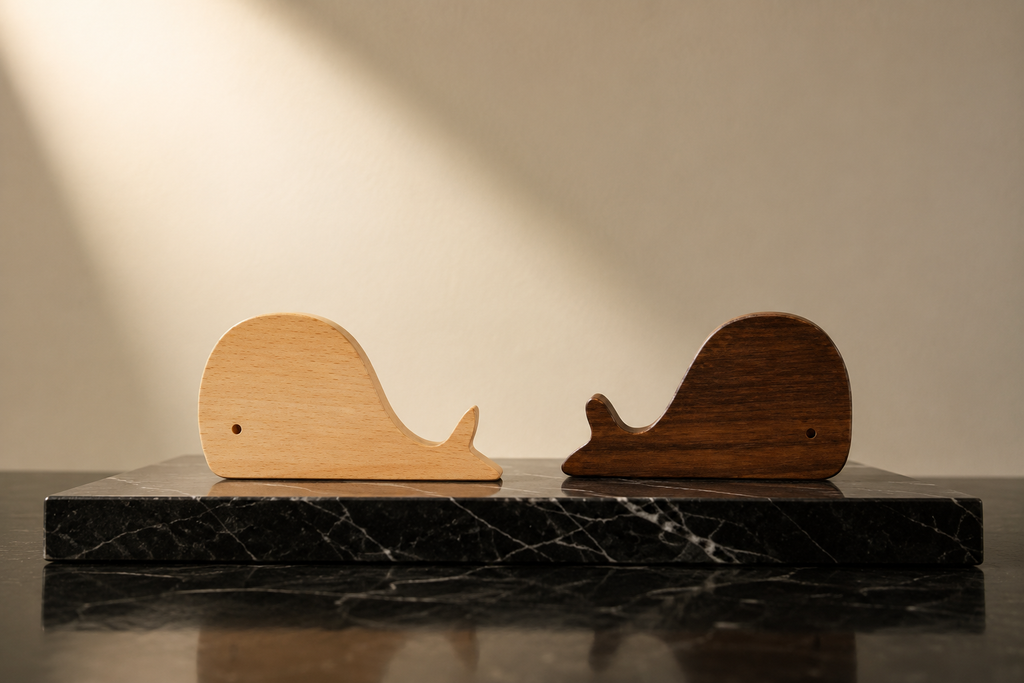 Whale Wood Knob | Kids Wooden Cabinet Knob India