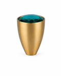 Polished White Crystal & Brass Cabinet Knob | Crystal Cabinet Knob