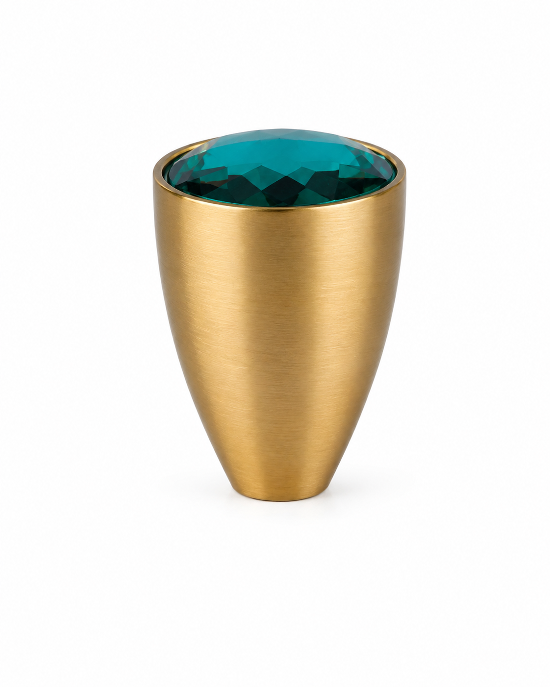 Polished White Crystal & Brass Cabinet Knob | Crystal Cabinet Knob