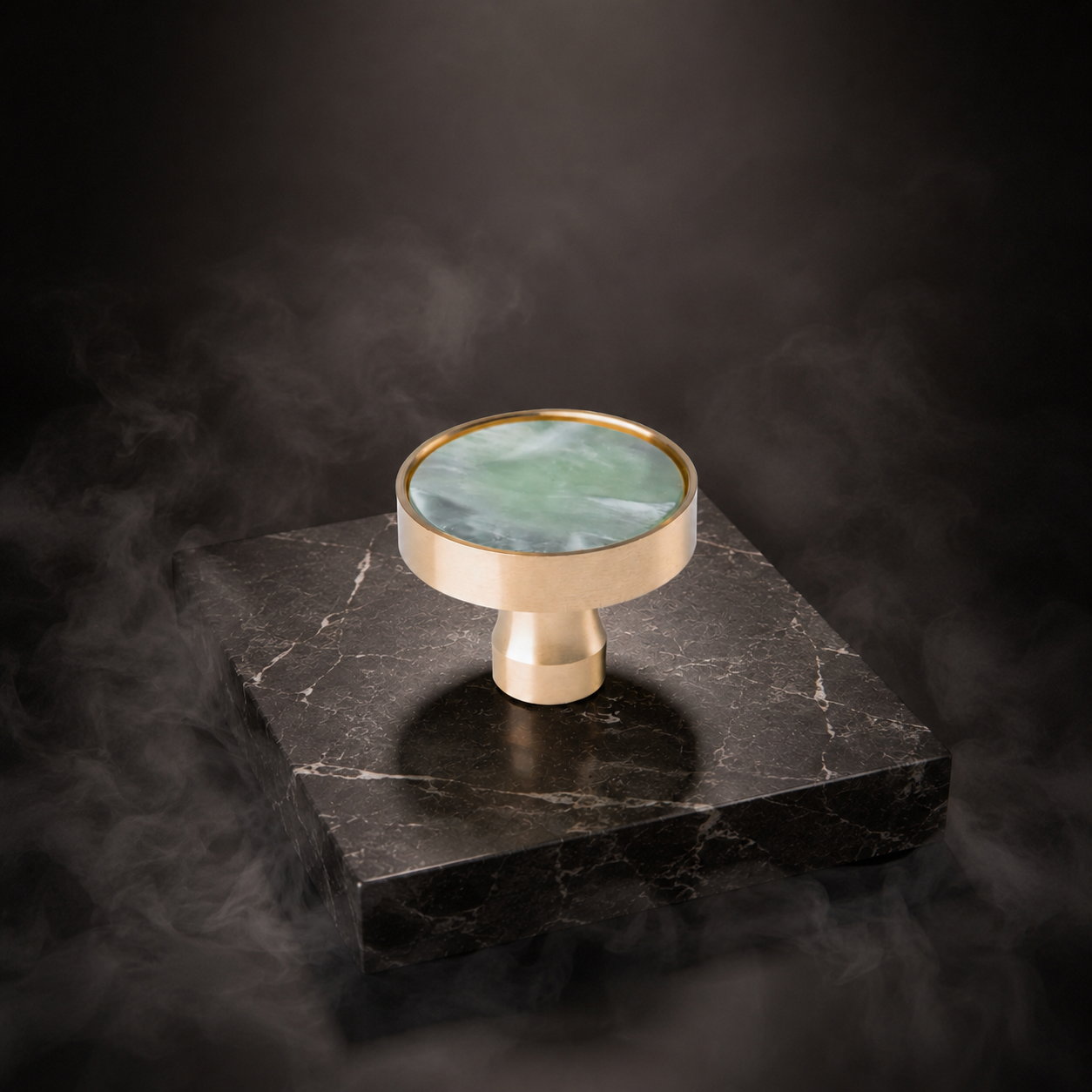Prisma Acrylic & Brass Disc Cabinet Knob | Luxury Cabinet Hardware India