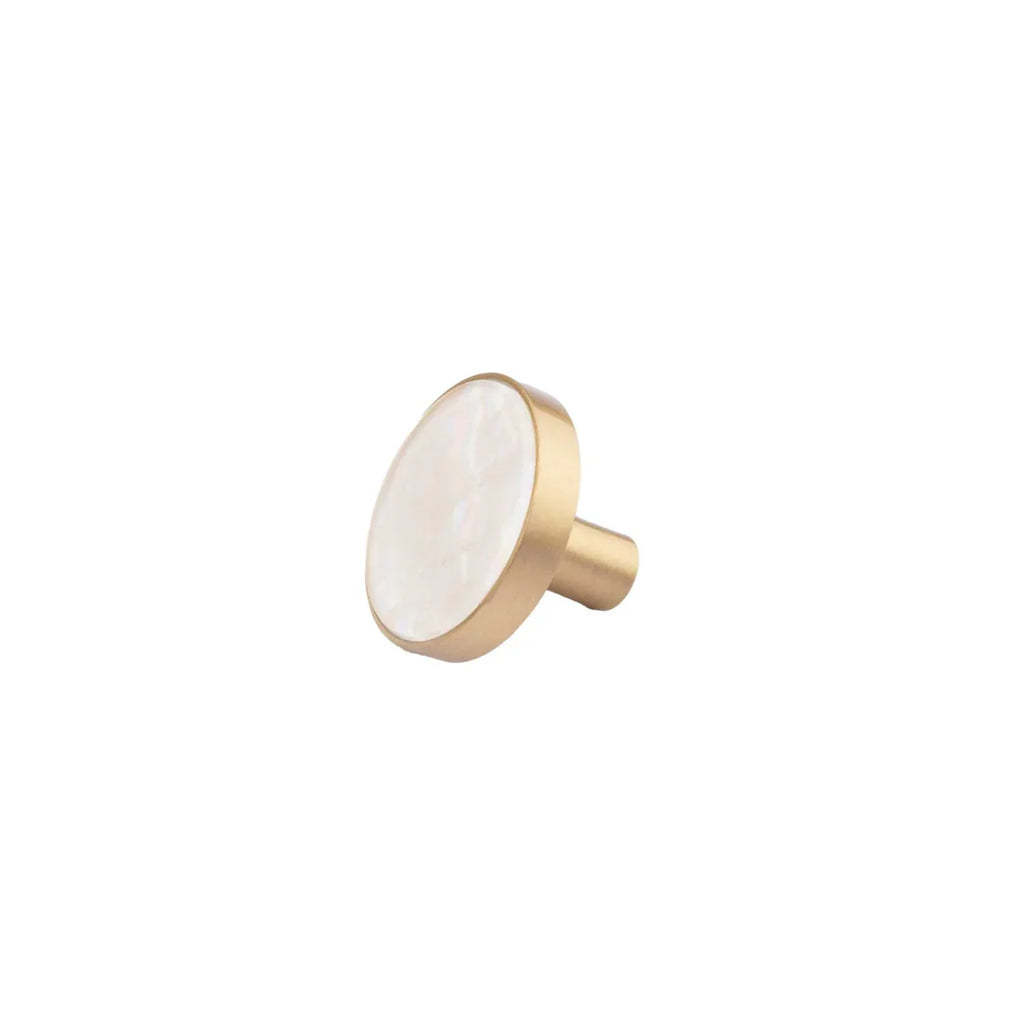 Mother of Pearl & Brass Round Cabinet Knob 4