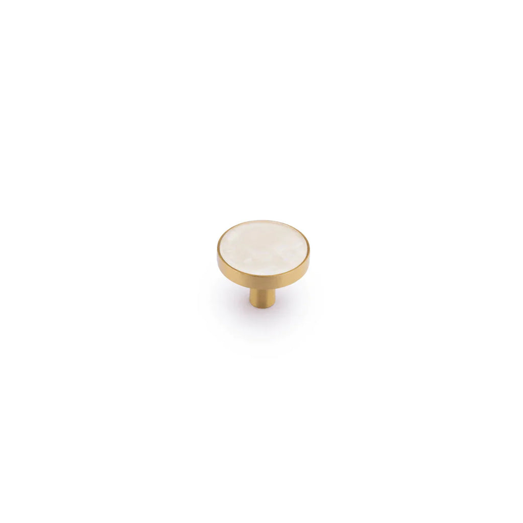 Mother of Pearl & Brass Round Cabinet Knob 5