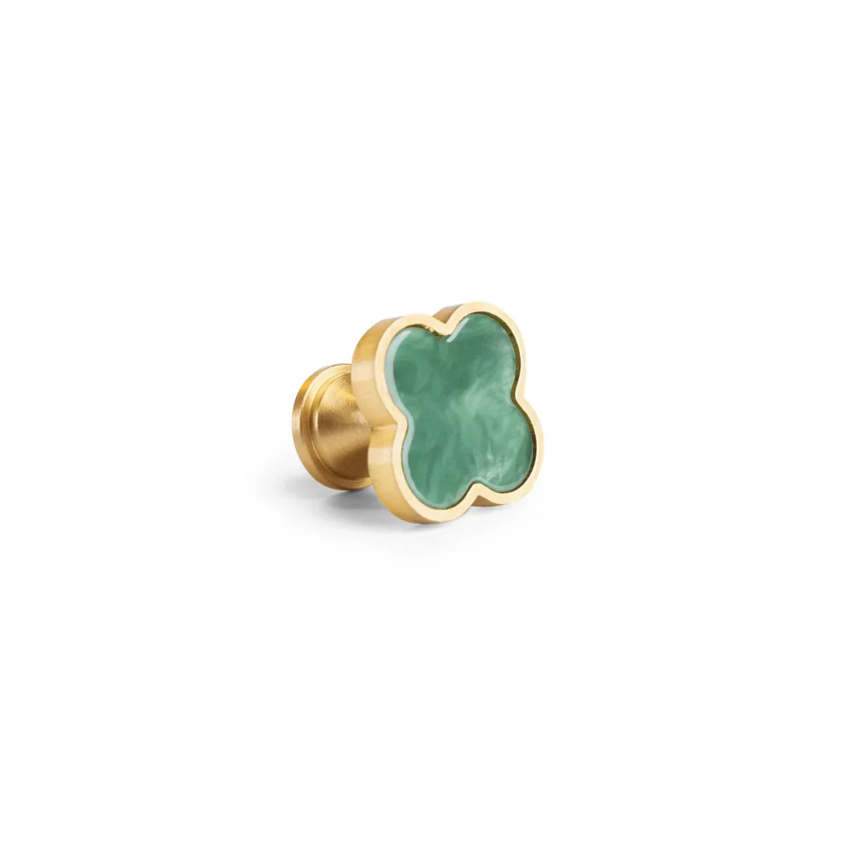 Clover Acrylic Brass Cabinet Knob | Brass Essence India