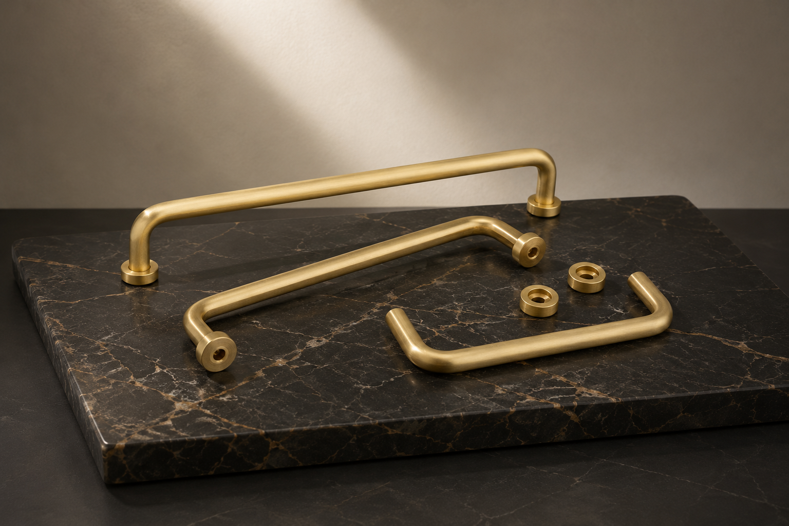 Arcora Curved Brass Collection | Solid Brass Cabinet Handles