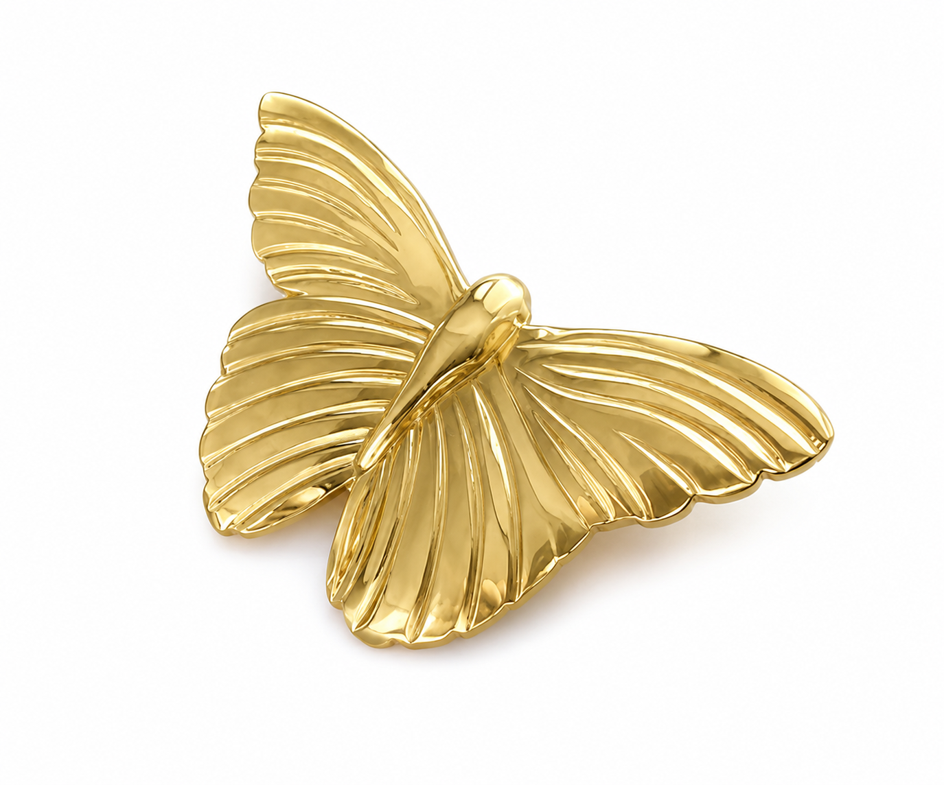 Glossy Gold Brass Butterfly Pull | Designer Cabinet Pull