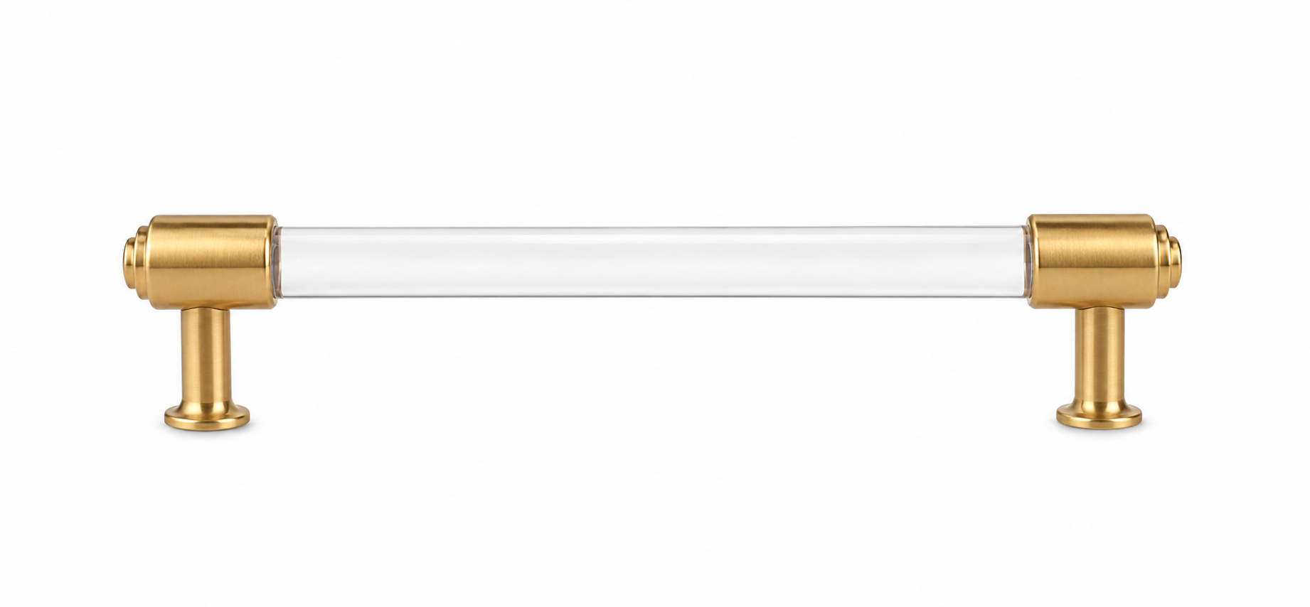 Natural Crystal & Brass Hexagonal Cabinet Handle | Crystal Handle
