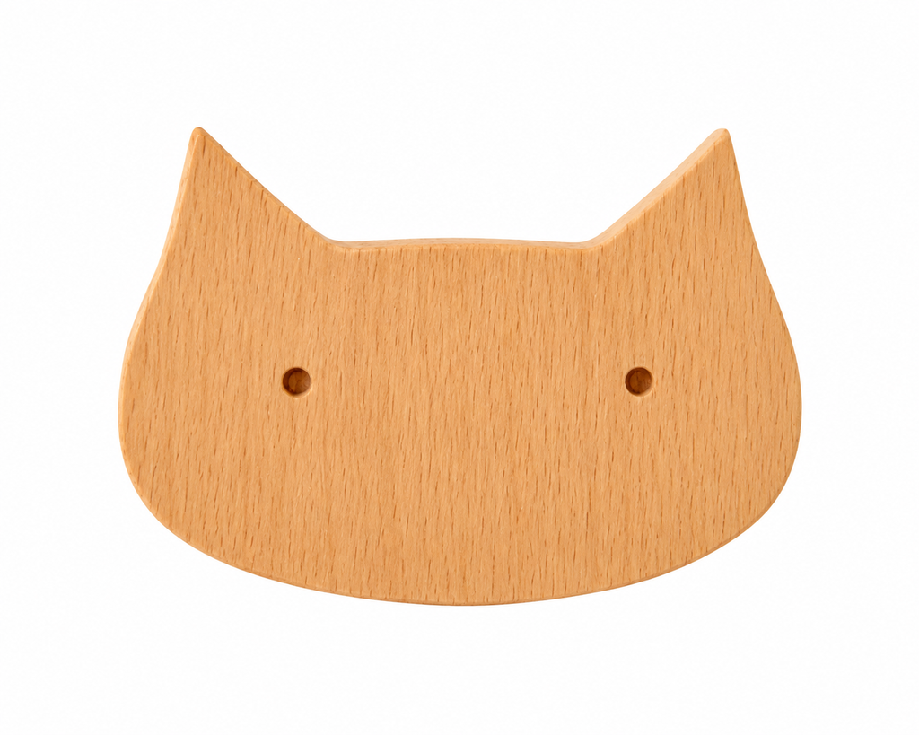 Cat Wood Knob | Kids Wooden Cabinet Knob India