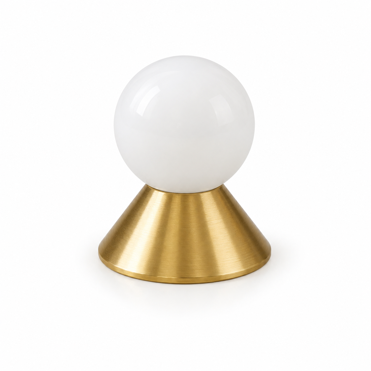 Natural Stone & Brass Cone Cabinet Knob | Stone Cabinet Knob
