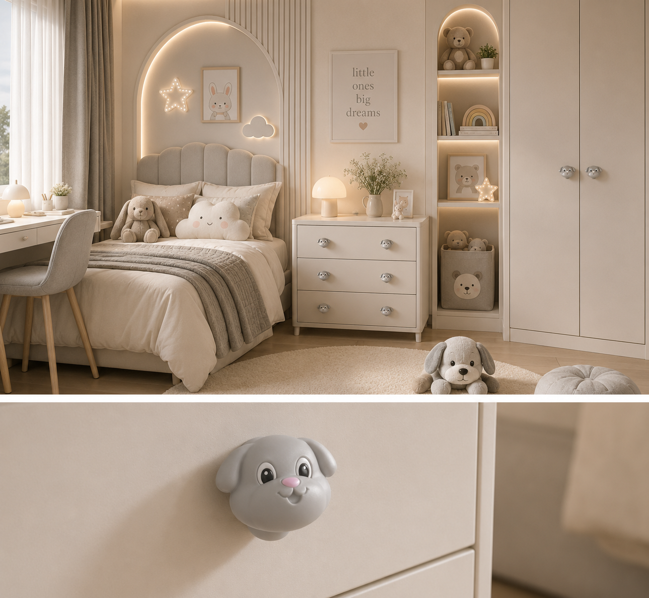 Soft-Touch Puppy Silicone Cabinet Knob & Handle | Kids Furniture