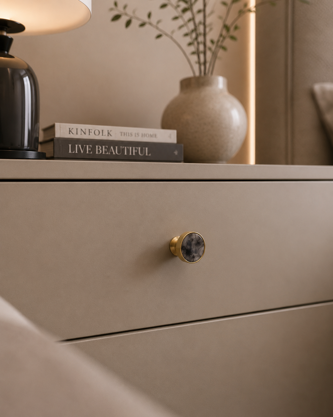 Prisma Acrylic & Brass Disc Cabinet Knob | Luxury Cabinet Hardware India