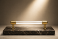 Natural Crystal & Brass Hexagonal Cabinet Handle | Crystal Handle