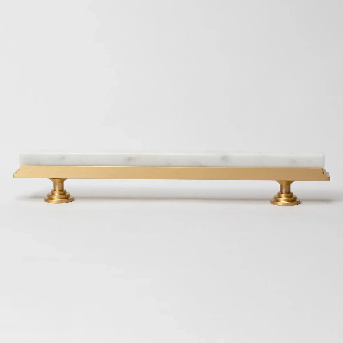Fuji White Marble & Brass Handle | Luxury Cabinet Handle India