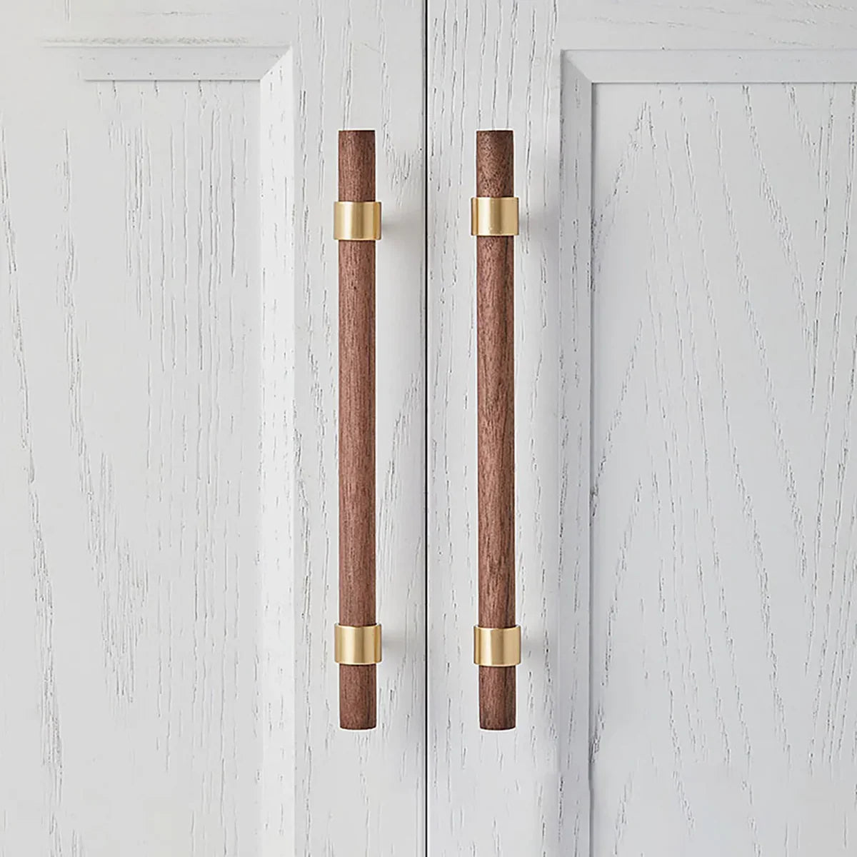 Walnut & Brass T-Bar Handle Collection 1
