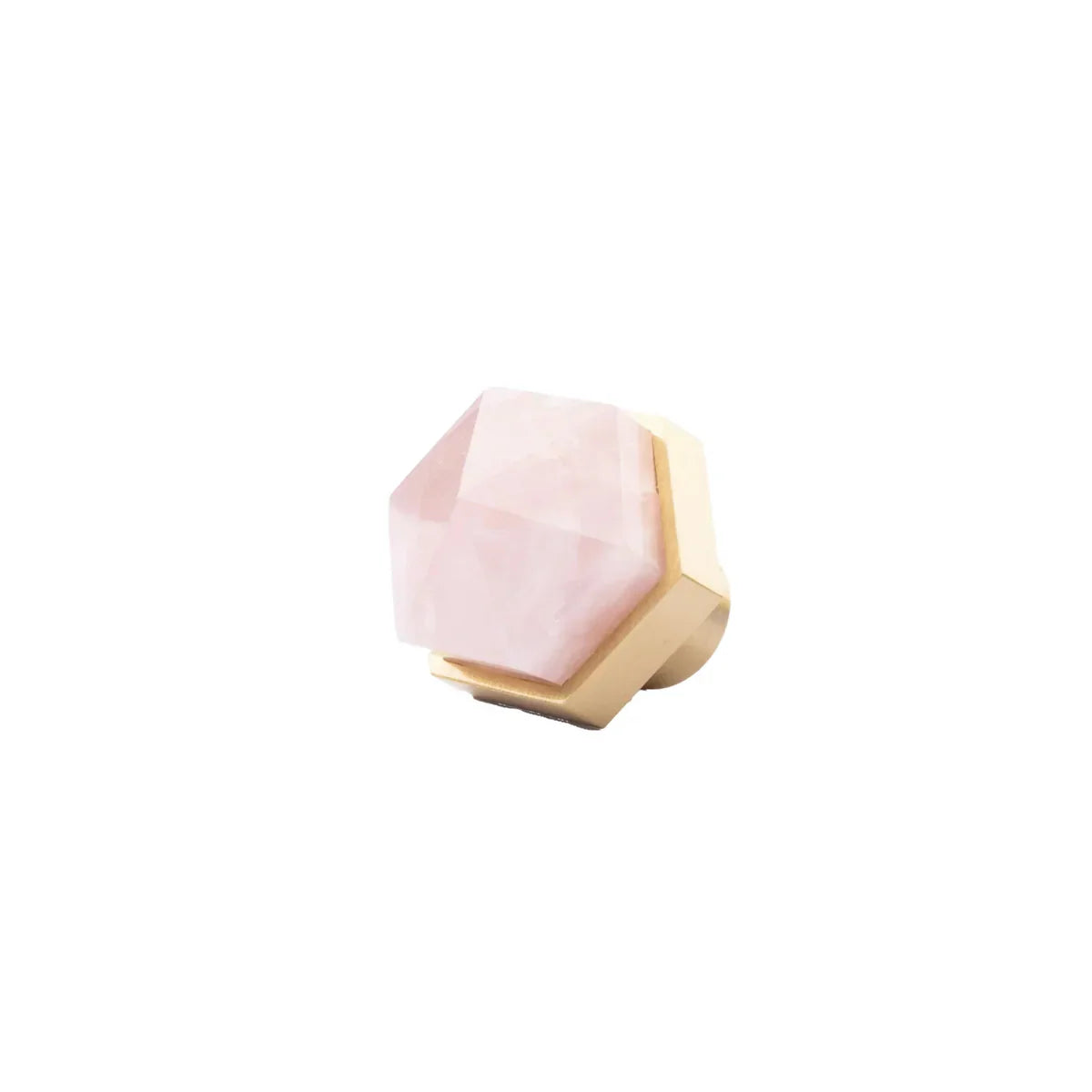 Natural Crystal Hexagon Brass Cabinet Knob | Luxury Crystal Knob