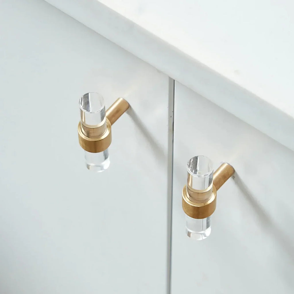 Lumiera Clear Acrylic & Brass Handle Collection
