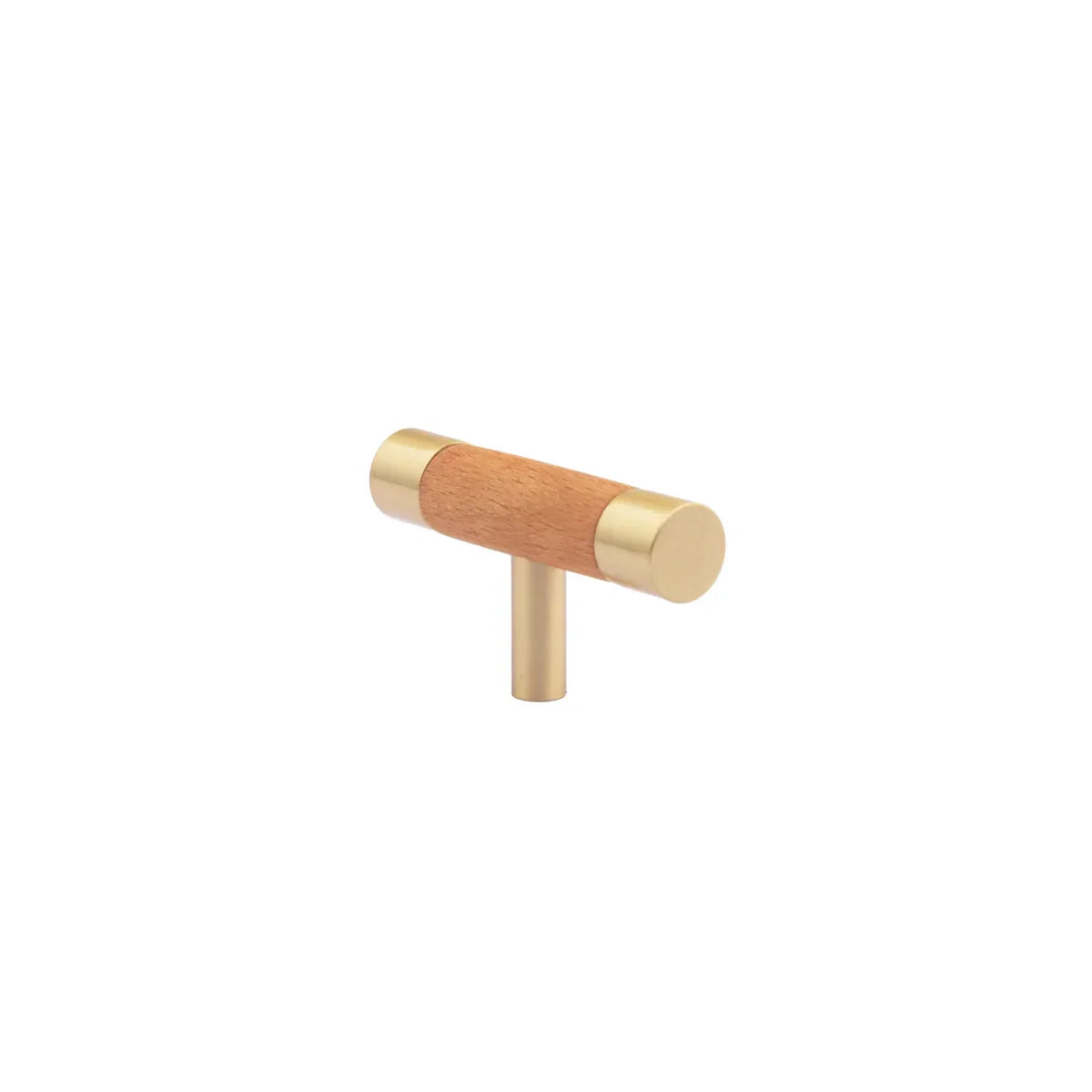 Natural Wood & Brass T-Bar Handle Collection 4